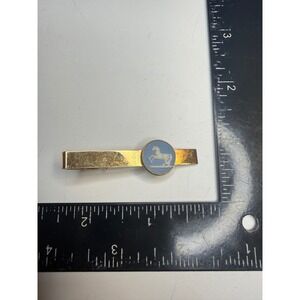 Wedgwood Tie Clip Gold Tone Blue Jasperware Horse Cameo England PAT‎ 2164082